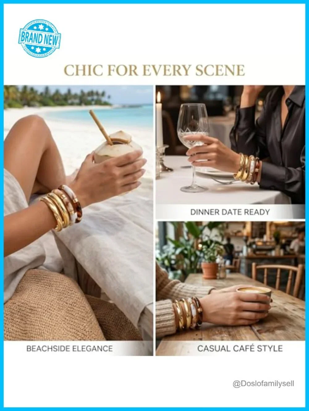 Chunky Bangle Set Acrylic Resin Cuff Bracelets Stackable Festival Vacation